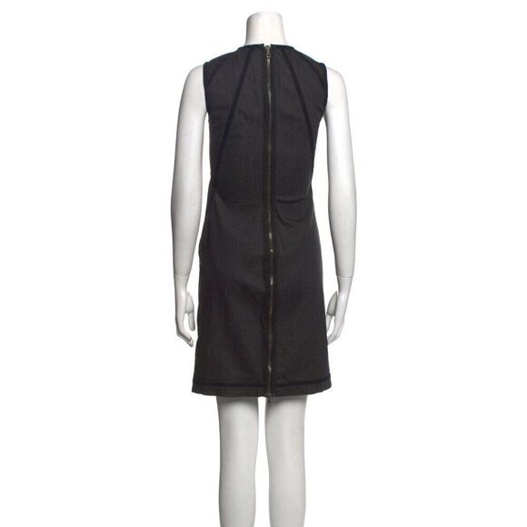 alexander mcqueen authentic Black Denim Jean Tank Bodycon Mini Dress 42 Small - Picture 3 of 10
